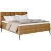 Čalúnená boxspring posteľ LENDO - béžová - prešívané čelo - produktová fotografia