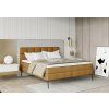 Boxspring posteľ LENDO - béžová čalúnená - v modernej spálni - celkový pohľad