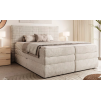 Boxspring posteľ BORA - béžová čalúnená - v spálni - celkový pohľad