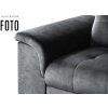 Rozkladacia pohovka ALICA sofa 3 detail podrúčky a sedacej časti v tmavosivom čalúnení, detailný bočný pohľad.