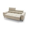 Kožená sedacia súprava COTTA sofa 2 pevná, bočný pohľad, kožená pohovka s kovovými nohami