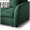 Rohová sedacia súprava LAOS detail bočnej opierky a čalúnenia v zelenej farbe, priblížený produktový záber.