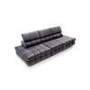Rovná sedacia súprava DRACO SOFA V10 tmavosivá, šikmý pohľad zhora na celkový tvar s dlhým operadlom a prešívanými segmentmi.