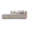 Rovná pohovka HYDRA SOFA V1 béžová, produktový čelný pohľad na dlhý modul s voľnými vankúšmi na bielom pozadí