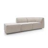 Rovná sedacia súprava HYDRA SOFA V1 béžová, šikmý pohľad spredu na dlhú zostavu s nízkym operadlom a modulovým členením.