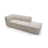 Rovná pohovka HYDRA SOFA V1 béžová, šikmý pohľad zhora na dlhý tvar s nízkym operadlom a modulmi sedenia
