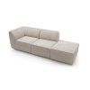Rovná sedacia súprava HYDRA SOFA V1 béžová, šikmý pohľad zhora na dlhý tvar s nízkym operadlom a modulmi sedenia.
