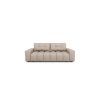 Rozkladacia pohovka MUSCA SOFA na bielom pozadí, čelný produktový záber na béžový poťah a výrazné vertikálne prešívanie.