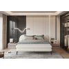 Krémová boxspring posteľ - v modernej spálni - pohľad spredu - celkový pohľad