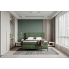 Boxspring posteľ 160x200 PEAK, široký záber v spálni spredu