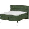Čalúnená boxspring posteľ PEAK - zelená - moderné členené čelo - produktová fotografia