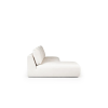 Rohová sedacia súprava LEO malý roh na bielom pozadí, bočný pohľad na rohový diel a nízku podnož, profilový záber.