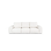 Pohovka LEO SOFA 3 (1BL + 1 + 1BP) na bielom pozadí, čelný pohľad na trojsed s chrbtovými vankúšmi v krémovej látke.