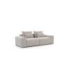 Pohovka LUNA SOFA 1 (1,5BL + 1,5BP) v svetlom čalúnení na bielom pozadí, šikmý pohľad na rovný tvar so širokými podrúčkami.