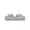 Pohovka LUNA SOFA 2 (1,5BL + PANEL + 1,5BP) v svetlom čalúnení, rovný tvar s voľnými vankúšmi.