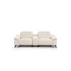 Pohovka PALERMO SOFA 2 verzia 2 v svetlom prevedení na bielom pozadí, čelný pohľad na celú šírku s delenými sedákmi.
