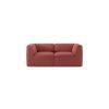 Rovná sedacia súprava HYDRA SOFA 2 tehlovo-červená, čelný pohľad na dvojmiestnu sedačku s nízkym operadlom a hladkými bočnými stranami.