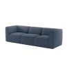 Rovná sedacia súprava HYDRA SOFA 3 v tmavomodrom čalúnení, dlhý modul so širokými podrúčkami a nízkym operadlom.
