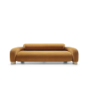 Sedacia súprava PAVIO SOFA S4 na bielom pozadí, čelný produktový záber na široký sedák a oblé operadlo v horčicovom poťahu.