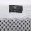 Matrac ELEANOR HYBRID Medium H3, detail bočnej etikety Feretti a 3D mriežky poťahu, pohľad zblízka.